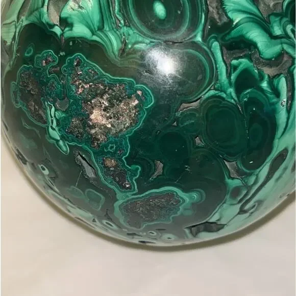 Malachite Quartz Ball Hand Carved polished Crystal Reiki Chakra Meditation 4.3Lb - Picture 4 of 11